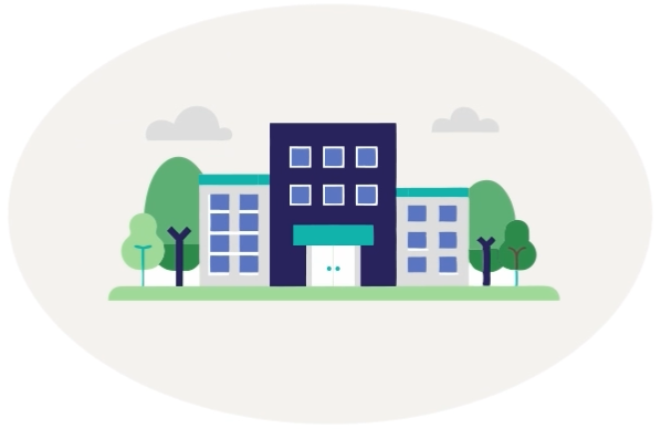 Illustration of a town streetscape for local authority training